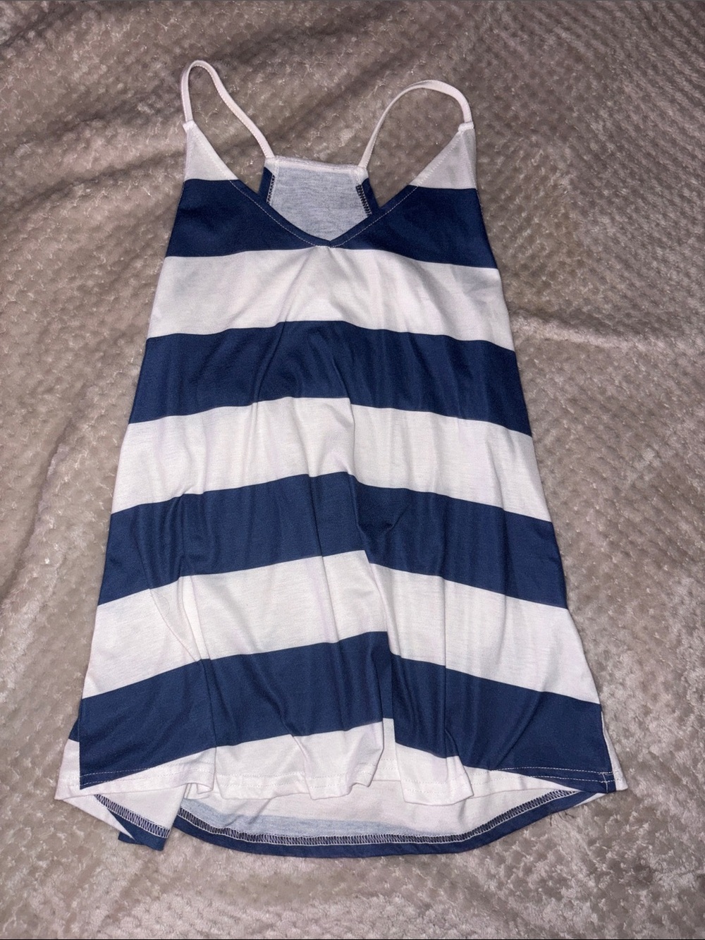 Striped Navy and White Spaghetti Strap Tank Top